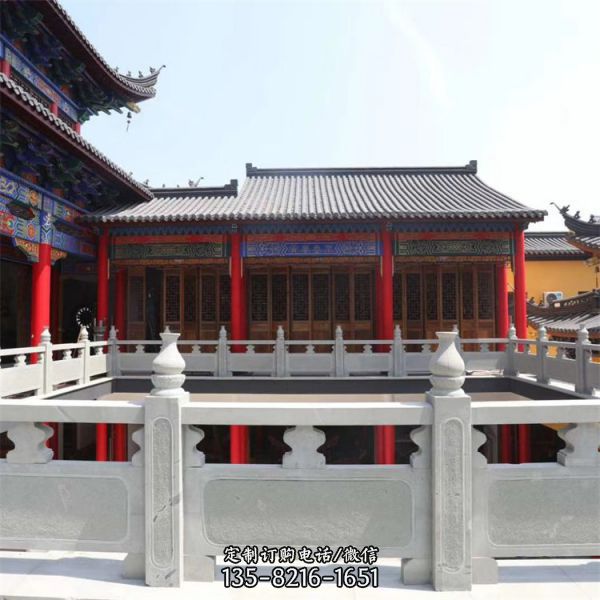 河道青石欄桿 景區(qū)拱橋漢白玉浮雕欄桿扶手（3）