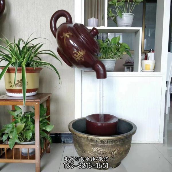 庭院室內(nèi)擺放玻璃鋼小天壺水景觀雕塑（1）