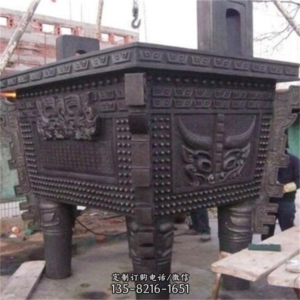 仿古圓形銅鼎加工定做景觀銅鼎雕塑（3）