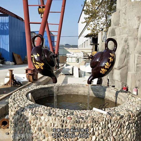玻璃鋼小型流水天壺飯店室內造景裝飾擺件