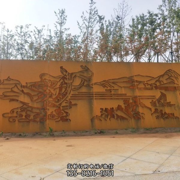 公園景觀耐候鋼板雕刻文化人物墻雕塑（2）