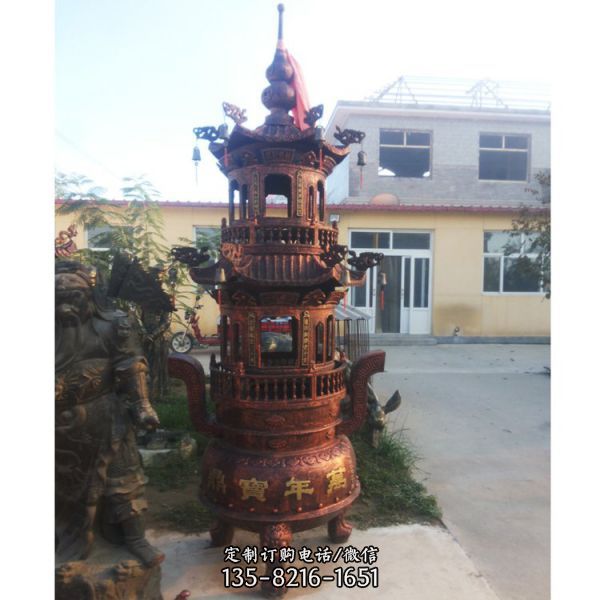 鑄造寺廟大型創意香爐雕塑（3）