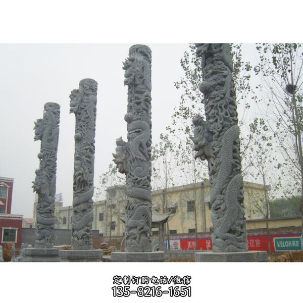 城市街道大型石雕文化柱雕塑（1）