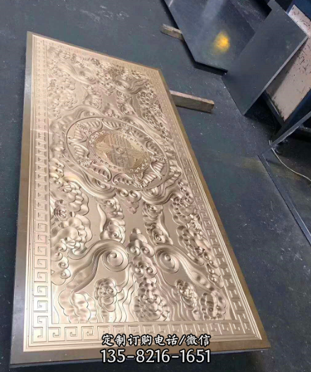 鍛銅浮雕酒店會(huì)所室內(nèi)文化背景墻（1）