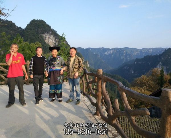 游樂園景區(qū)塑石假山施仿木紋樹藤護欄欄桿（4）