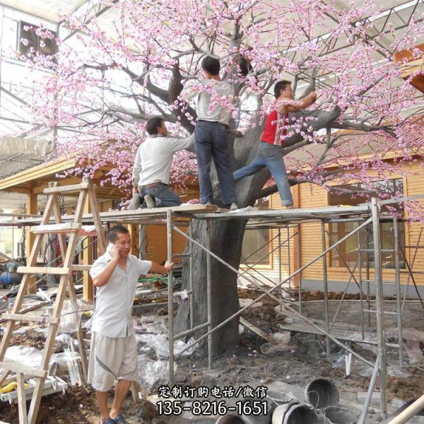 游樂園景區(qū)塑石假山施仿木紋樹藤護欄欄桿（6）