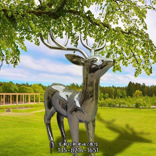 公園陸地不銹鋼鏡面拋光小鹿