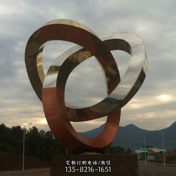 小區不銹鋼廣場中心大型異性景觀雕塑（4）