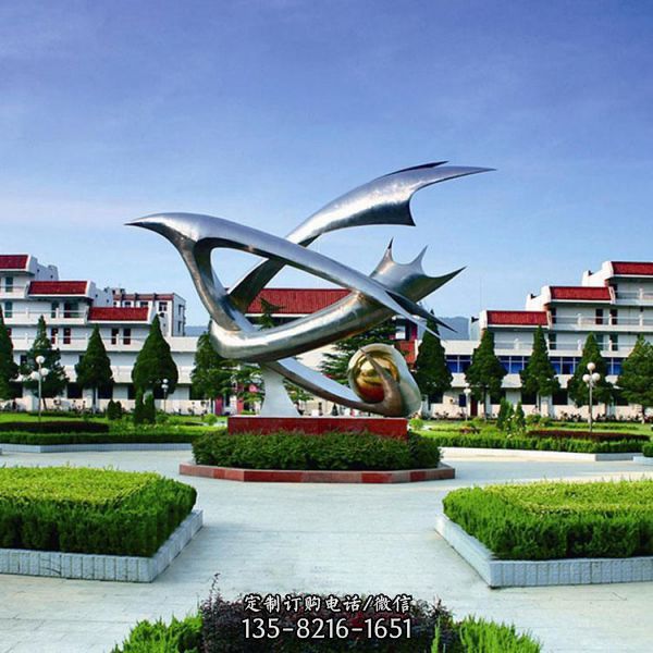小區不銹鋼廣場中心大型異性景觀雕塑（1）