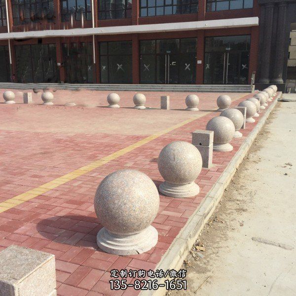 擋車球 大理石路障石 廣場(chǎng)公園車阻石雕塑（2）