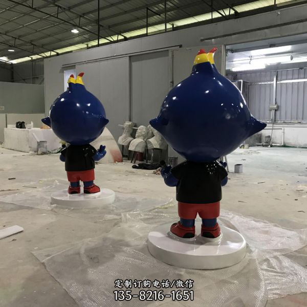 玻璃鋼卡通公雞美陳雕塑公仔（4）