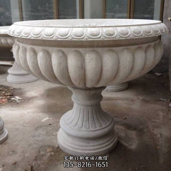 園林植被裝飾石雕工藝品 景觀石雕花盆雕塑（2）
