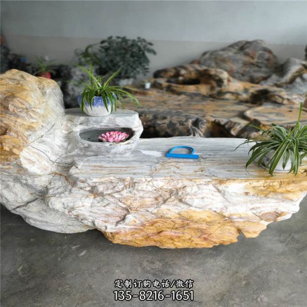 戶外天然石桌石凳石雕擺件（1）