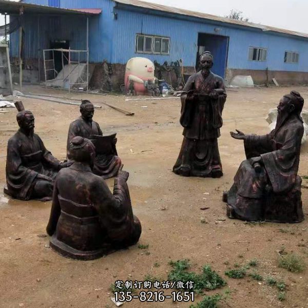 商業街古鎮擺放鑄銅典古主題人物小品雕塑（4）