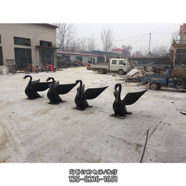 水景仿銅仿古噴水天鵝噴泉雕塑（4）