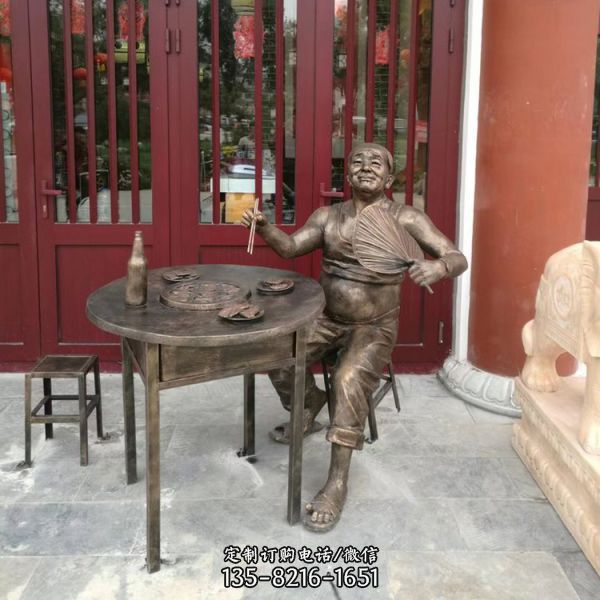 玻璃鋼吃火鍋人物雕塑 街邊火鍋店小品擺件（1）