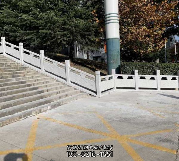 園林景觀拱橋漢白玉防護石欄桿雕塑（3）