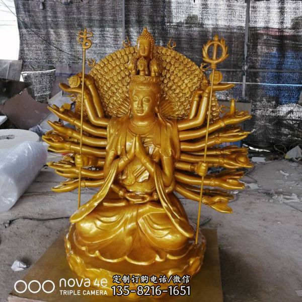 玻璃鋼千手觀音景觀園林寺廟大型雕塑