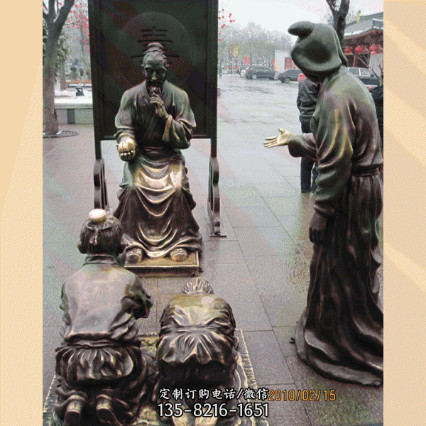 廣場(chǎng)景點(diǎn)擺放黃銅古代歷史名人塑像（3）
