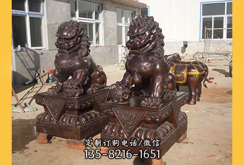 獅子雕塑-不銹鋼仿銅創(chuàng)意浮雕公園戶外獅子雕塑