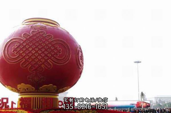 燈籠雕塑-城市廣場(chǎng)大型不銹鋼彩繪燈籠雕塑
