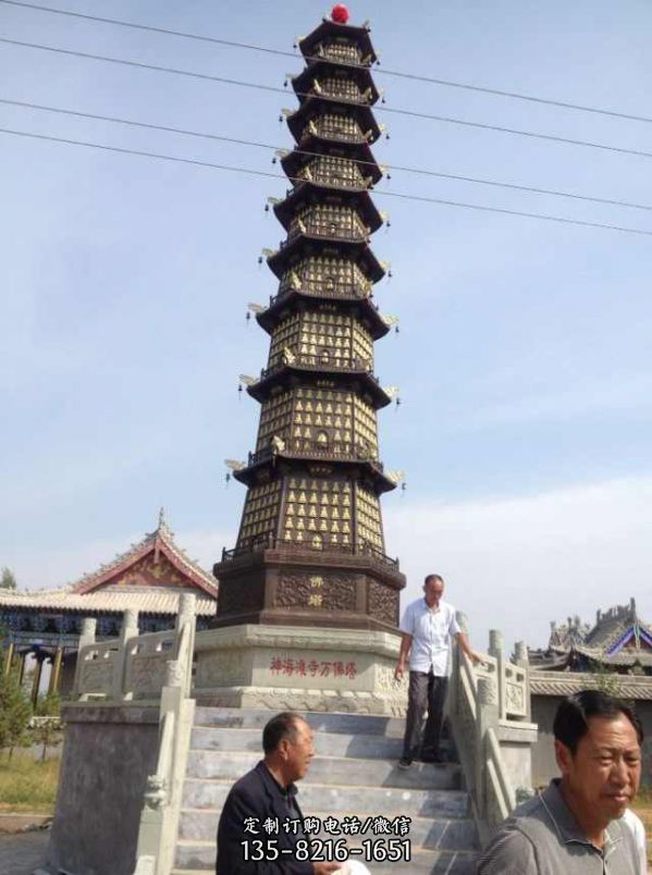佛塔雕塑-鑄鐵千佛塔寺廟景觀裝飾擺件