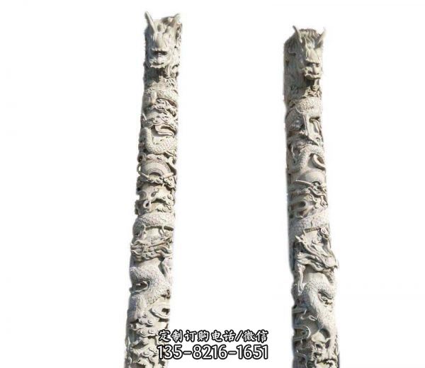 龍柱雕塑-學(xué)院廣場(chǎng)大理石龍柱景觀石雕