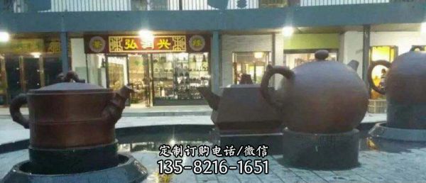 天壺雕塑-公園景區大型玻璃鋼池塘里的天壺雕塑