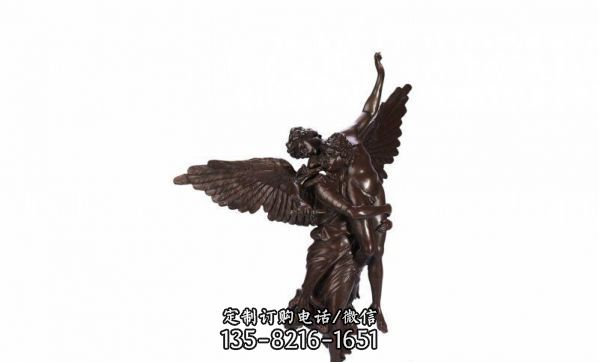天使雕塑-商業(yè)廣場天使玻璃鋼仿銅人物雕塑