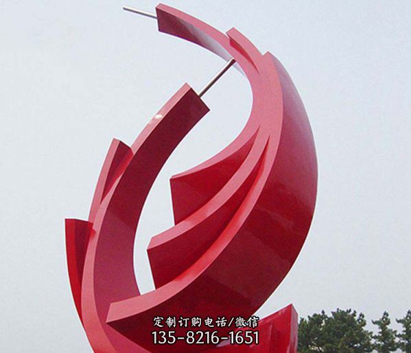 火苗雕塑-步行街抽象噴漆不銹鋼火苗雕塑
