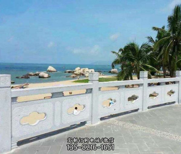 海邊觀景區(qū)陽臺大理石欄桿雕塑