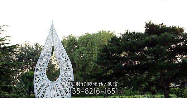 不銹鋼鏤空抽象工藝水滴雕塑
