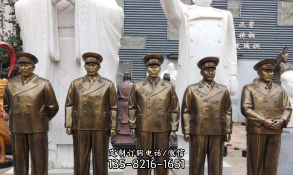 廣場不銹鋼仿銅十大元帥雕塑