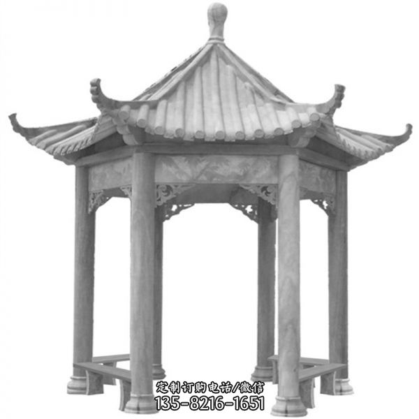 寺院戶外景觀擺放仿古雕刻涼亭座椅