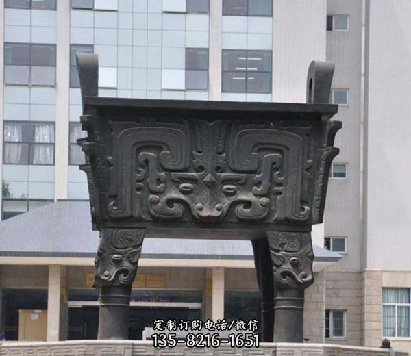 不銹鋼仿銅戶外廣場鼎雕塑