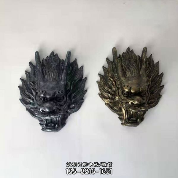 庭院門上創意不銹鋼仿銅龍雕塑