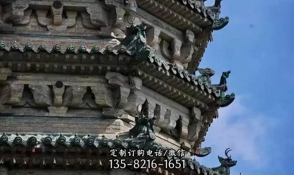 古代佛塔椽檐細節雕塑