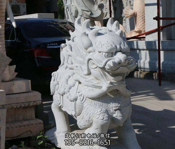 大理石石雕廣場街道大型景觀麒麟雕塑