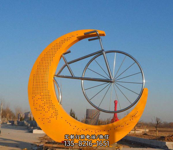 廣場公園不銹鋼自行車創(chuàng)意雕塑