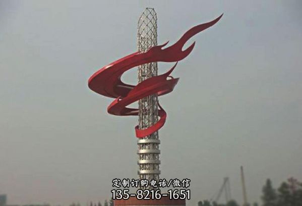 廣場戶外不銹鋼創(chuàng)意玻璃鋼火炬雕塑