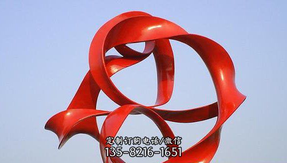 公園不銹鋼噴漆紅色創意菜單雕塑