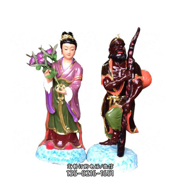 景區寺廟玻璃鋼彩繪神佛八仙雕塑