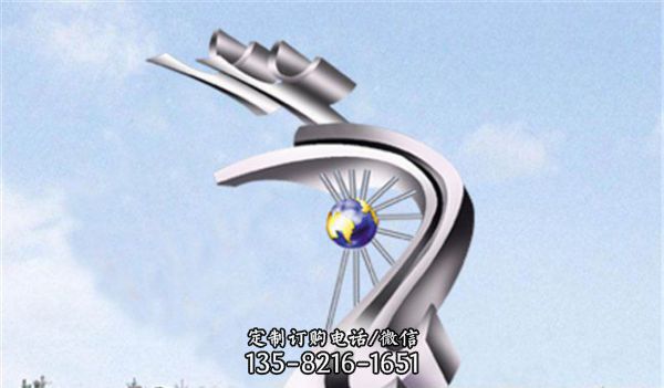 不銹鋼抽象城市廣場騰飛雕塑