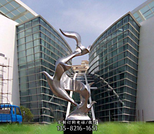 大雁城市不銹鋼鏡面創意雕塑