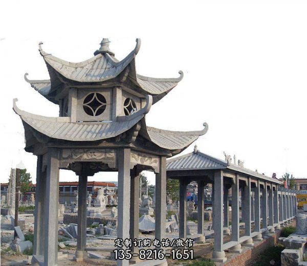 青石長廊仿古建園林景區(qū)裝飾擺放涼亭
