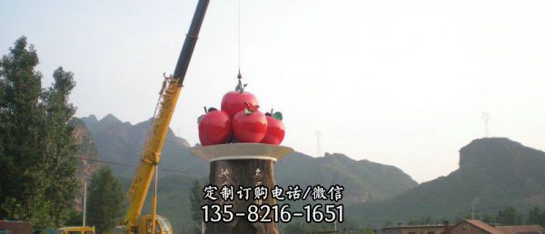 城市公園仿真不銹鋼蘋果雕塑
