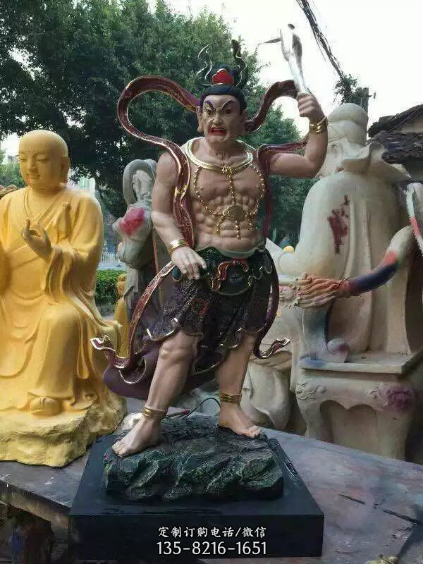 寺廟樹脂大型玻璃鋼護(hù)法八大金剛雕塑