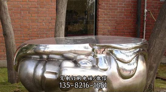 抽象不銹鋼面部座椅商場戶外擺件雕塑