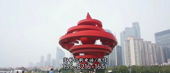 創(chuàng)意個(gè)性樹脂旋轉(zhuǎn)火苗火炬雕塑
