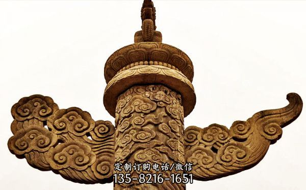 大理石祥云華表雕刻圖案